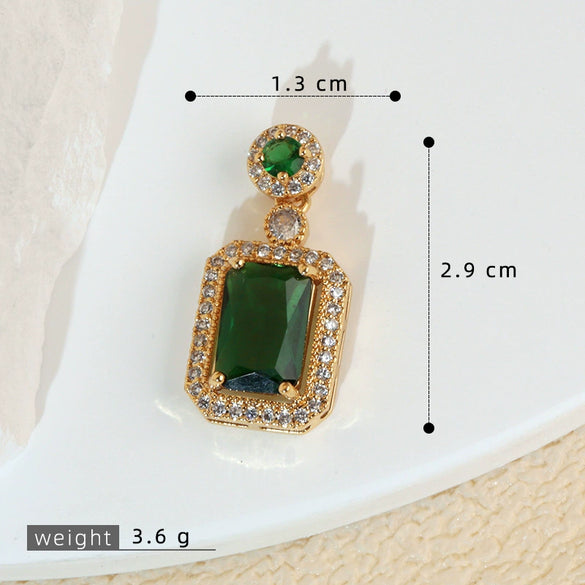 Necklace Pendant Copper Plated Real Gold Microinlaid Zircon Geometric Style Electroplating