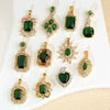 Necklace Pendant Copper Plated Real Gold Microinlaid Zircon Geometric Style Electroplating