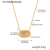Necklace Pendant Geometric 316L Stainless Steel Black Agate Inlay Light Luxury Electroplating Jewelry