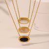 Necklace Pendant Geometric 316L Stainless Steel Black Agate Inlay Light Luxury Electroplating Jewelry