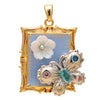 Necklace Pendant Imitation Pearl Flower Dripping Oil Painting Style