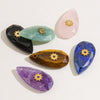 Necklace Pendant Jewelry Accessories Stainless Steel Natural Stone Inlay Hand Cut Water Drops Style