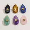 Necklace Pendant Jewelry Accessories Stainless Steel Natural Stone Inlay Hand Cut Water Drops Style