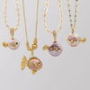 Necklace Pendant Jewelry Clown Fish Animal Zodiac Brass Copper Imitation Pearls Electroplating