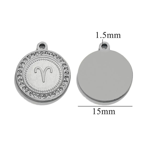 Necklace Pendant Jewelry Shell Material Inlaid With Constellation Letter Pattern Diy Handmade 18K Electroplated