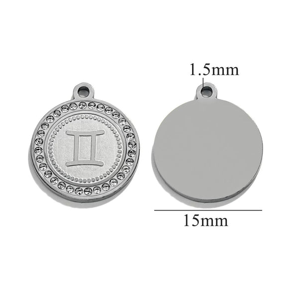 Necklace Pendant Jewelry Shell Material Inlaid With Constellation Letter Pattern Diy Handmade 18K Electroplated