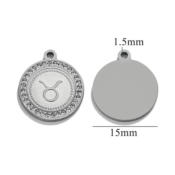 Necklace Pendant Jewelry Shell Material Inlaid With Constellation Letter Pattern Diy Handmade 18K Electroplated