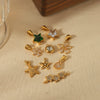 Necklace Pendant Jewelry Stainless Steel 18K Gold Inlaid White Stone Geometric Fashion Diy Handmade Accessories