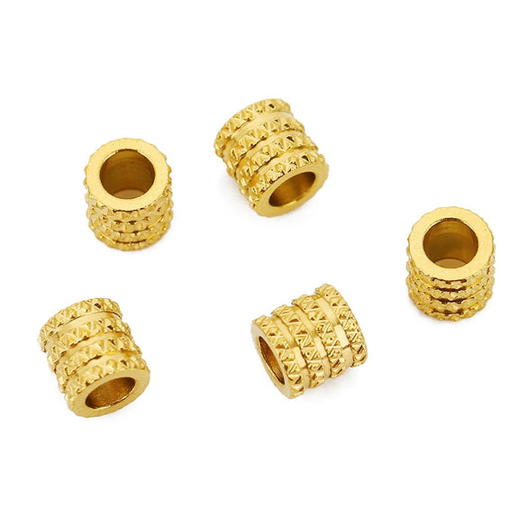 Necklace Pendant Loose Beads Stainless Steel Plaid Handmade Jewelry Accessories 18K Gold Vacuum Plated Electroplated