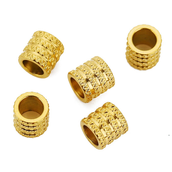 Necklace Pendant Loose Beads Stainless Steel Plaid Handmade Jewelry Accessories 18K Gold Vacuum Plated Electroplated
