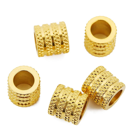 Necklace Pendant Loose Beads Stainless Steel Plaid Handmade Jewelry Accessories 18K Gold Vacuum Plated Electroplated