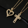 Necklace Pendant Love Cross Female Niche Design High Grade Clavicle Chain Copper Heart Shape Electroplated