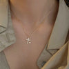 Necklace Pendant Micro Inlaid Zircon Cross Copper Alloy Geometric Electroplating For Women