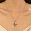 Necklace Pendant Micro Inlaid Zircon Cross Copper Alloy Geometric Electroplating For Women
