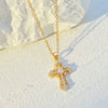 Necklace Pendant Micro Inlaid Zircon Cross Copper Alloy Geometric Electroplating For Women