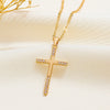 Necklace Pendant Micro Inlaid Zircon Cross Copper Alloy Geometric Electroplating For Women