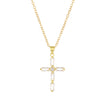 Necklace Pendant Micro Inlaid Zircon Cross Copper Alloy Geometric Electroplating For Women