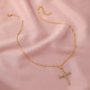 Necklace Pendant Micro Inlaid Zircon Cross Copper Alloy Geometric Electroplating For Women
