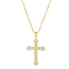 Necklace Pendant Micro Inlaid Zircon Cross Copper Alloy Geometric Electroplating For Women