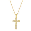 Necklace Pendant Micro Inlaid Zircon Cross Copper Alloy Geometric Electroplating For Women