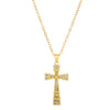 Necklace Pendant Micro Inlaid Zircon Cross Copper Alloy Geometric Electroplating For Women