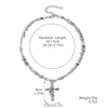 Necklace Pendant Mosaic Rose Cross Zinc Alloy Crystal Beaded Electroplating Simple Irregular