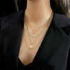 Necklace Pendant Multilayer Irregular Round Turquoise Stainless Steel Geometric Electroplated