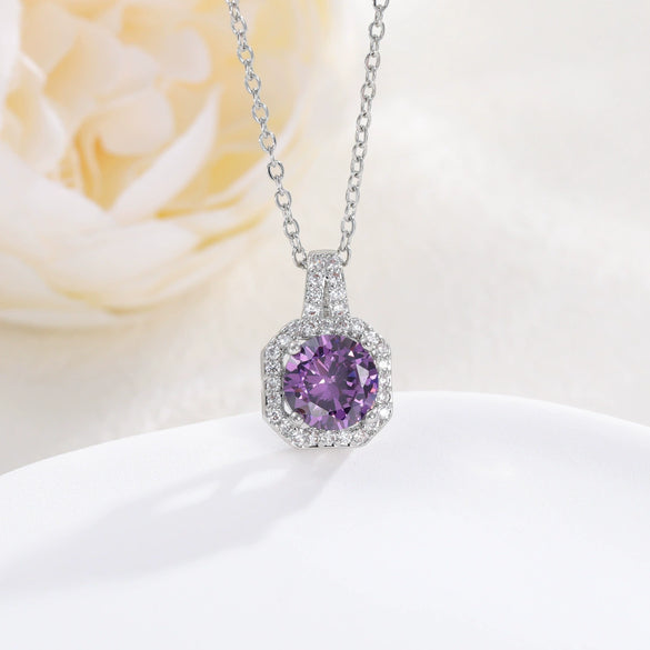 Necklace Pendant Perfume Bottle Square Copper Inlaid With Zircon Fashion Style