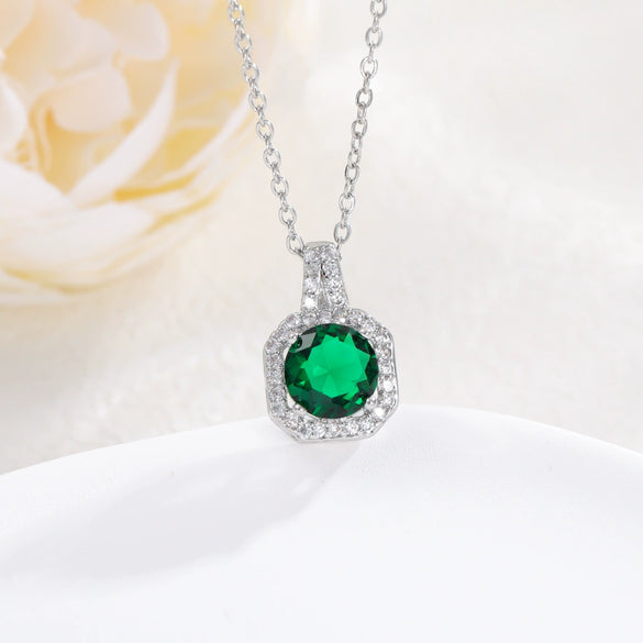 Necklace Pendant Perfume Bottle Square Copper Inlaid With Zircon Fashion Style