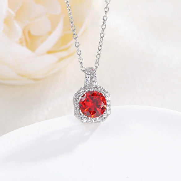 Necklace Pendant Perfume Bottle Square Copper Inlaid With Zircon Fashion Style
