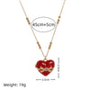 Necklace Pendant Photo Album Opening And Closing Love Copper Heart Shape Natural Style Electroplating Mixed Gemstone Inlay