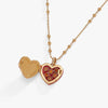 Necklace Pendant Photo Album Opening And Closing Love Copper Heart Shape Natural Style Electroplating Mixed Gemstone Inlay