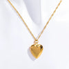 Necklace Pendant Photo Album Opening And Closing Love Shape Heart Copper Mixed Gemstone Setting Electroplating Minimalist Geometric Twist Chain Unisex