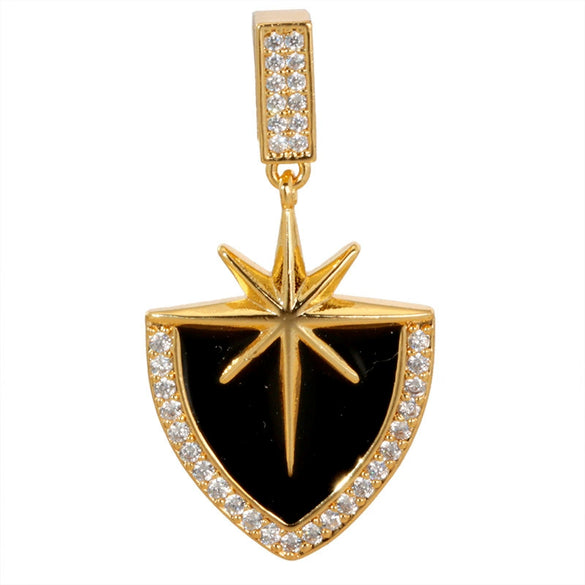 Necklace Pendant Retro Star Black Oil Drop Shield Copper Micropaved Geometric Letters Numbers Text Diy Accessories