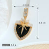 Necklace Pendant Retro Star Black Oil Drop Shield Copper Micropaved Geometric Letters Numbers Text Diy Accessories
