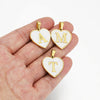 Necklace Pendant Shell Heartshaped English Alphabet Inlaid