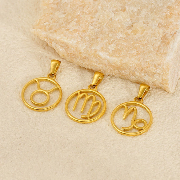 Necklace Pendant Stainless Steel Constellation Electroplating Style For Men And Women Couple