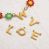 Necklace Pendant Stainless Steel 18K Gold Plated Electroplated Mini Letter Double Hole Jewelry Accessories
