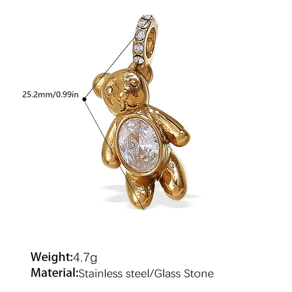 Necklace Pendant 316L Stainless Steel 18K Gold Plated Totem Pattern Jewelry