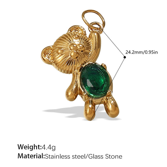Necklace Pendant 316L Stainless Steel 18K Gold Plated Totem Pattern Jewelry