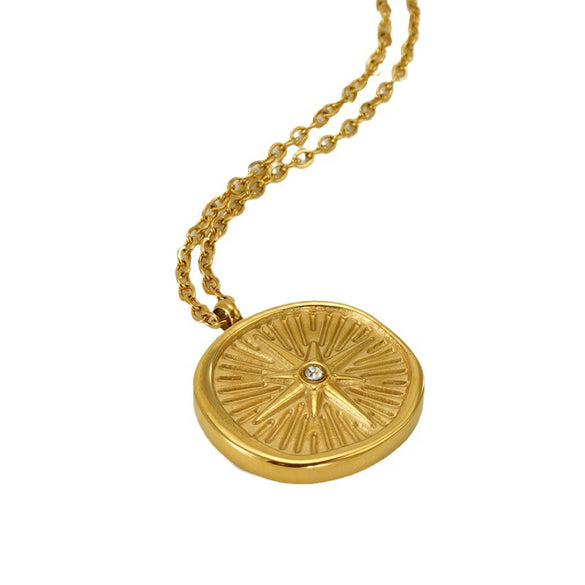 Necklace Pendant 316L Stainless Steel 316L Stainless Steel Geometric Electroplating Vacuum Plating 18K Gold Retro Fashion Women's