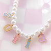 Necklace Pendant Stainless Steel Titanium Steel Pearl Chain Letter Pattern 18K Gold Plated Colorpreserving Dripping Oil