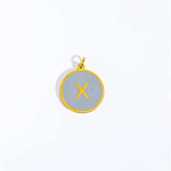 Necklace Pendant Titanium Steel Letter Pattern Gold Inlaid Accessories