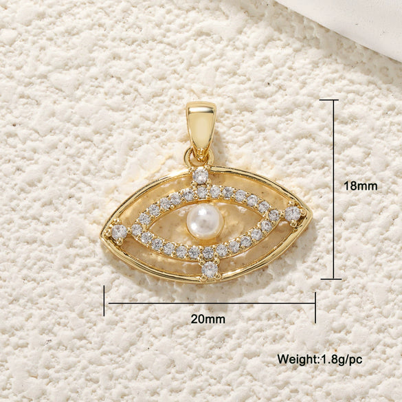 Necklace Pendant Turkish Evil Eye Copper Inlaid Zircon Oil Drop Jewelry