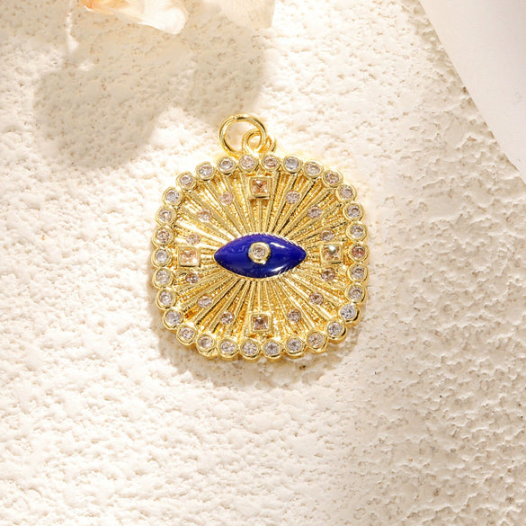 Necklace Pendant Turkish Evil Eye Copper Inlaid Zircon Oil Drop Jewelry