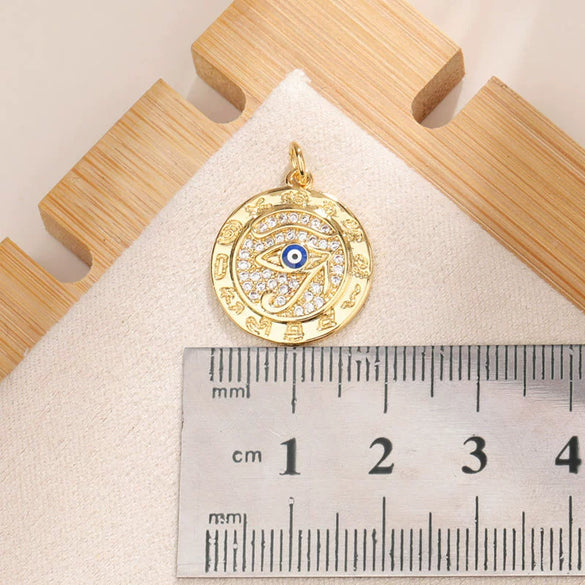 Necklace Pendant Turkish Evil Eye Copper Inlaid Zircon Oil Drop Jewelry