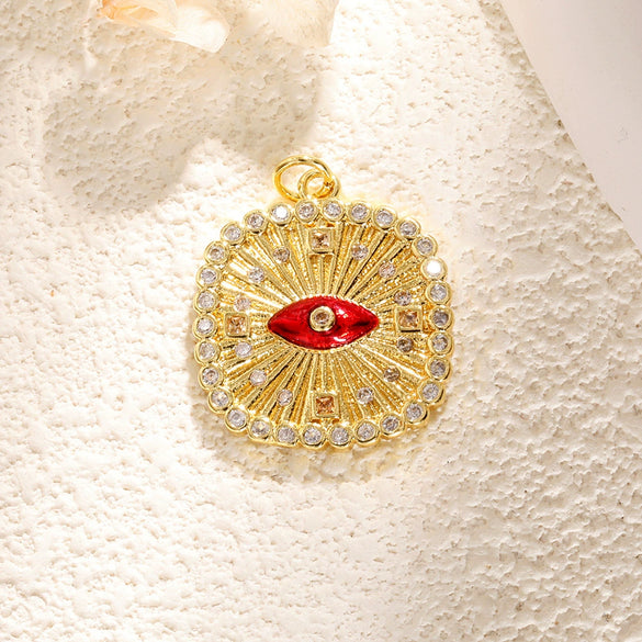 Necklace Pendant Turkish Evil Eye Copper Inlaid Zircon Oil Drop Jewelry