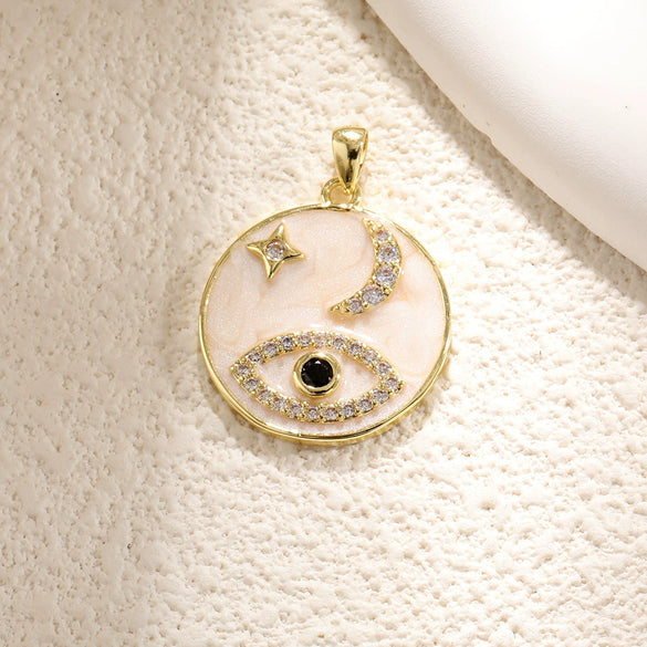 Necklace Pendant Turkish Evil Eye Copper Inlaid Zircon Oil Drop Jewelry