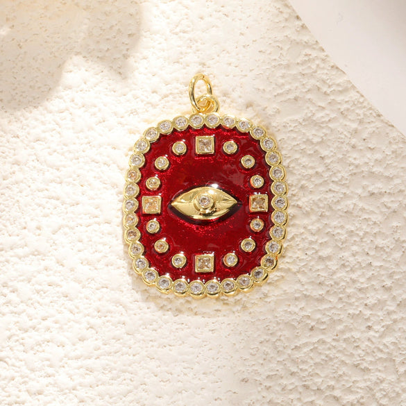 Necklace Pendant Turkish Evil Eye Copper Inlaid Zircon Oil Drop Jewelry