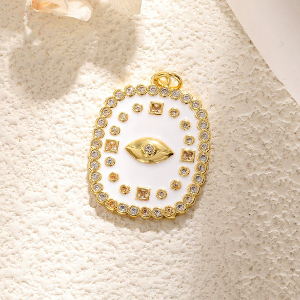 Necklace Pendant Turkish Evil Eye Copper Inlaid Zircon Oil Drop Jewelry